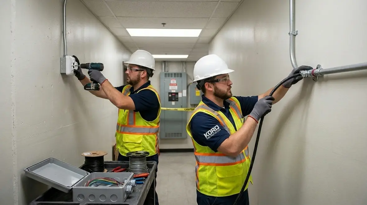 Lockout and commissioning controls for fire suppression electrical safety