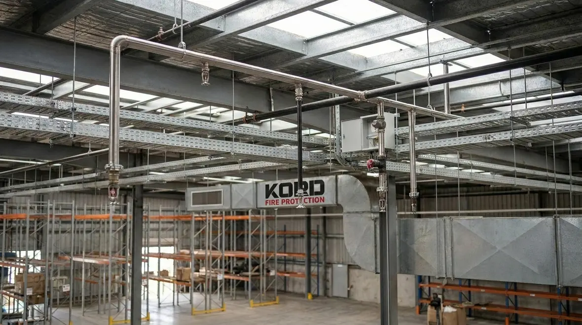 Industrial fire suppression piping and layout coordination