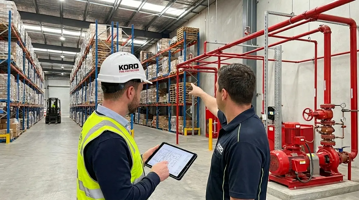 Industrial fire suppression layout design in a commercial facility