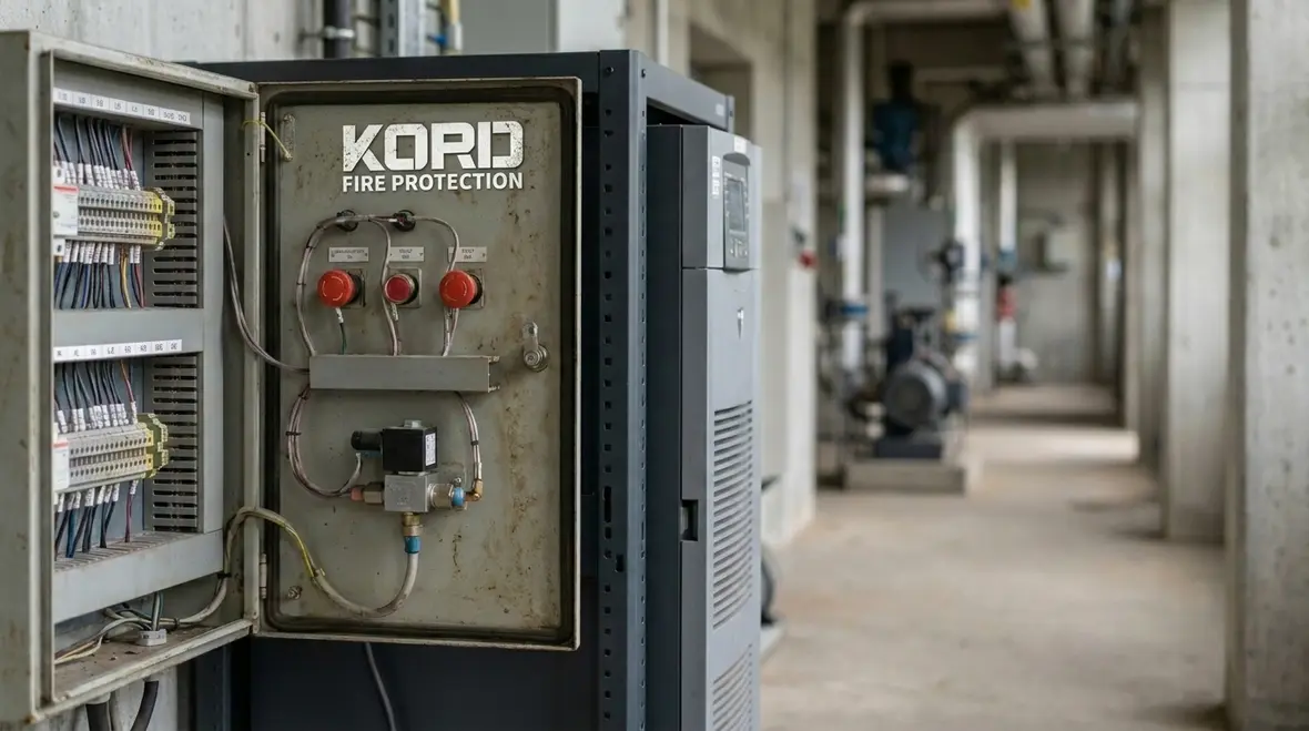 Fire suppression interlocks and shutdown coordination in an equipment room