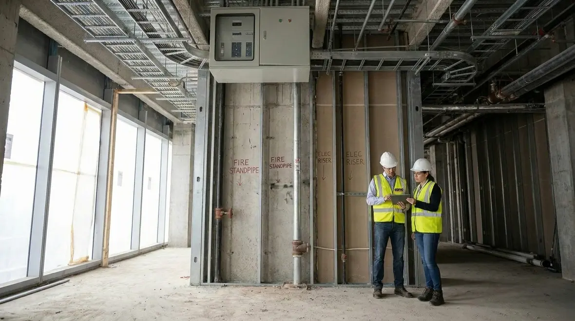 Automated standpipe planning coordinated with high-rise electrical design