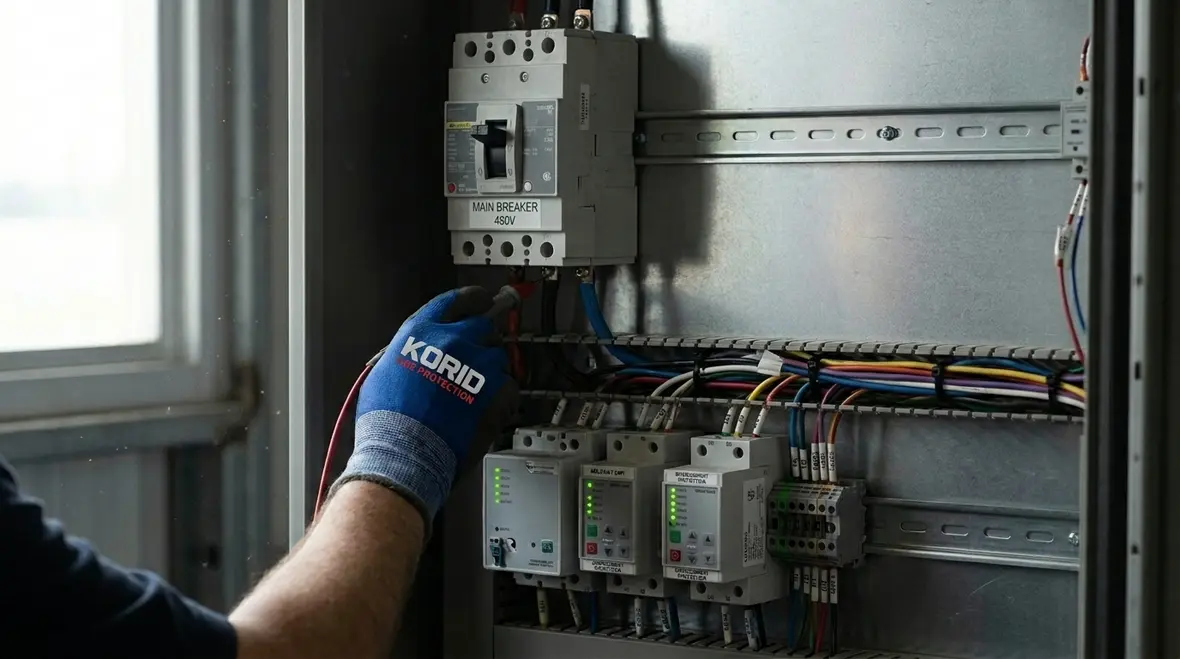 Technician inspecting high-capacity electrical panel upgrade