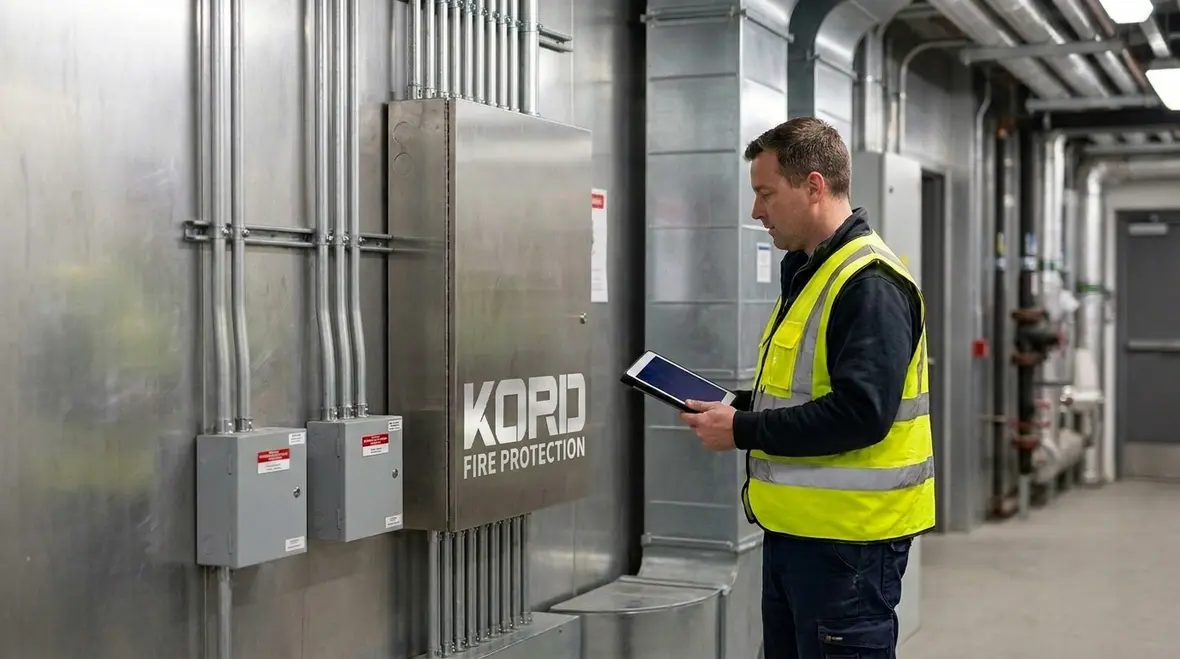 Industrial fire alarm panel integrated with building automation controls