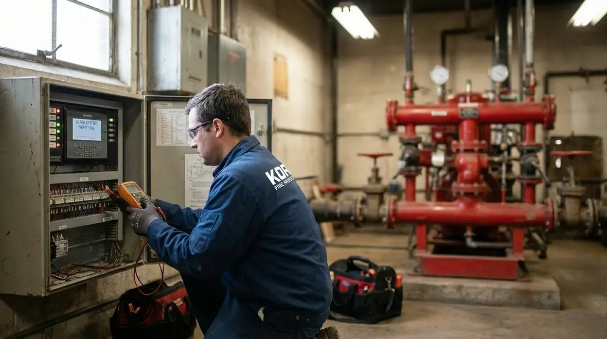 Industrial fire pump controls and hydraulic commissioning steps