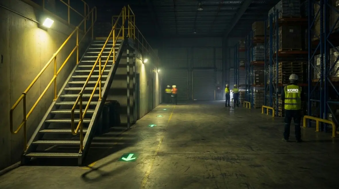 Emergency lighting strategy integrated with fire alarm controls