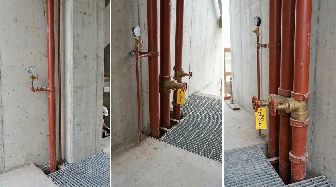 High rise standpipe system routing and coordination in Australia
