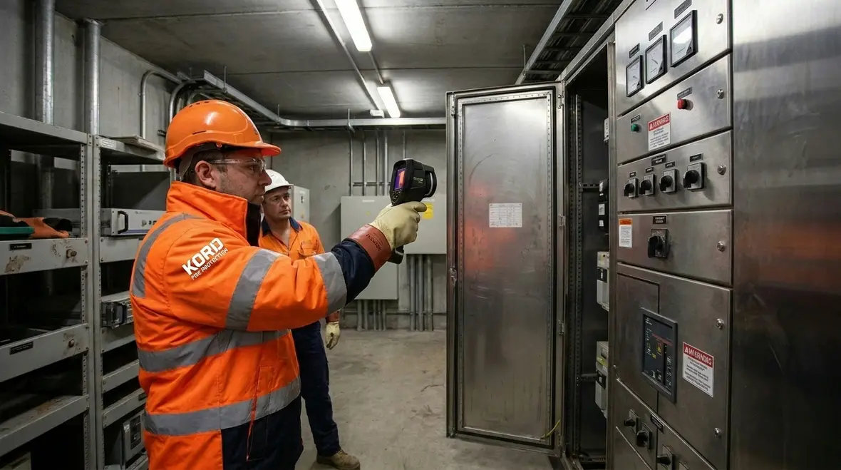 Preventive electrical system maintenance strategy inspection inside a switchboard room