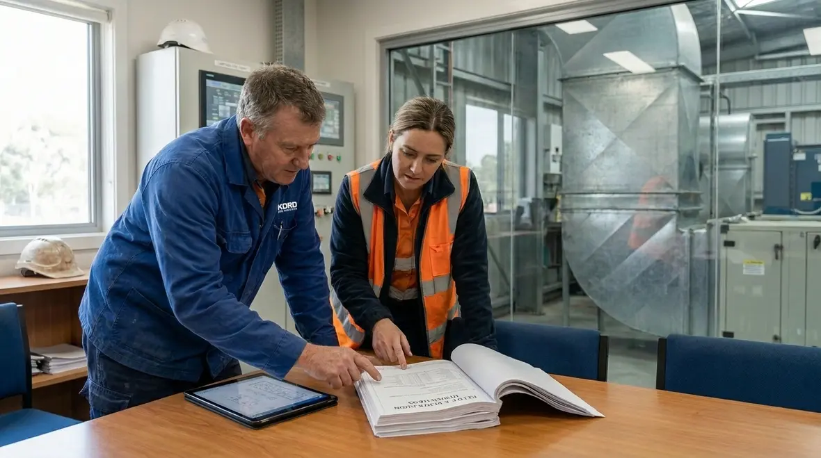 Engineers reviewing ventilation relief design requirements in Australia