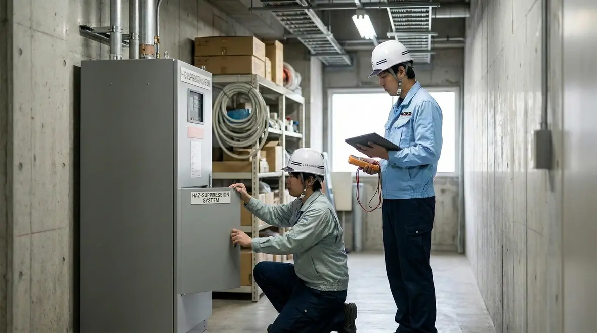 Fire suppression agent application in a specialized hazard environment