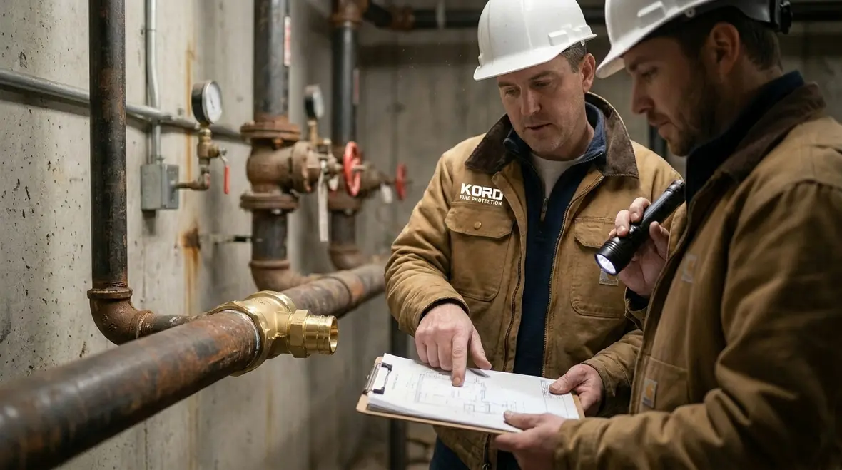 Commercial sprinkler pipe repair and corrosion mitigation work