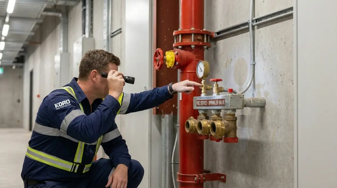 Commercial standpipe system riser and hose outlet in a building