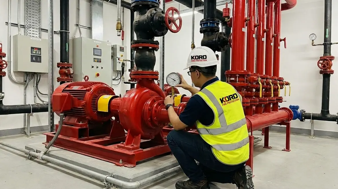 Standpipe system pressure testing in a high rise building