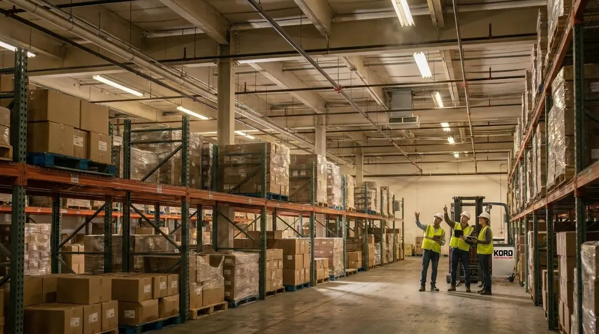 Commodity risk and storage height review in warehouse sprinkler planning