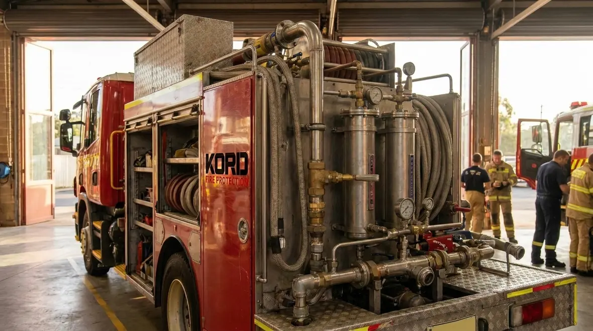 Compressed air foam system fire truck compliance setup in Australia