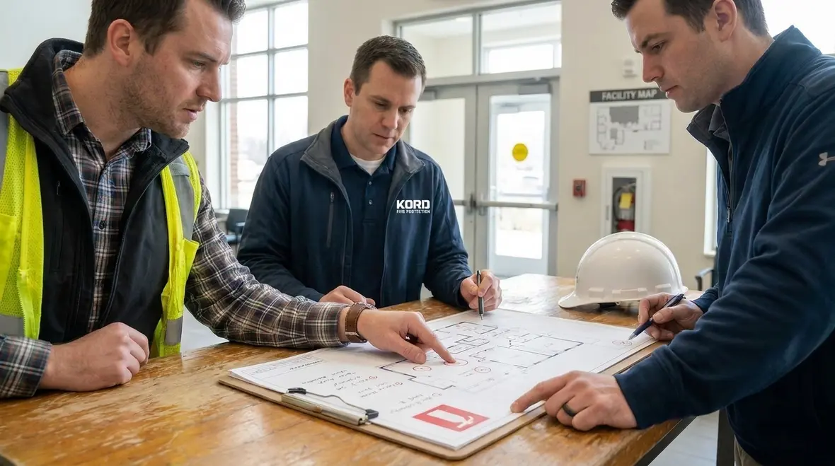 Extinguisher placement planning in commercial facility