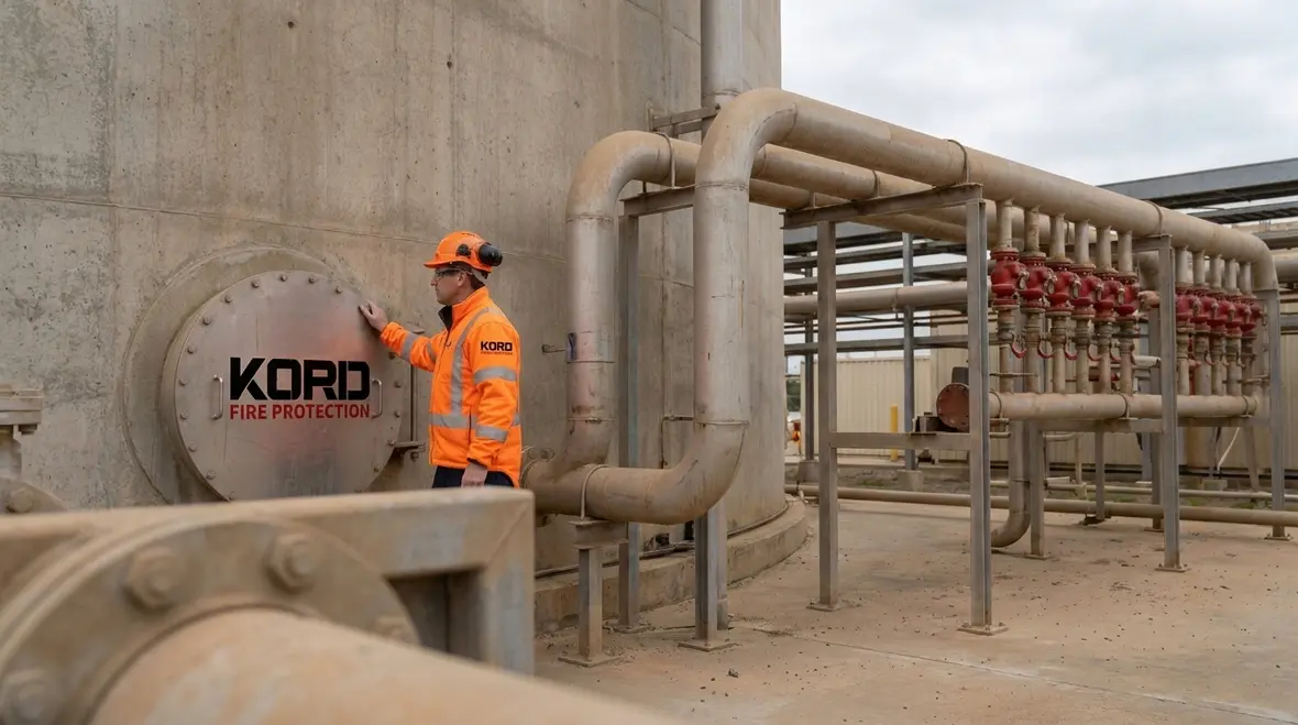 Compliance review for NFPA 15 acceptable water supply spray systems