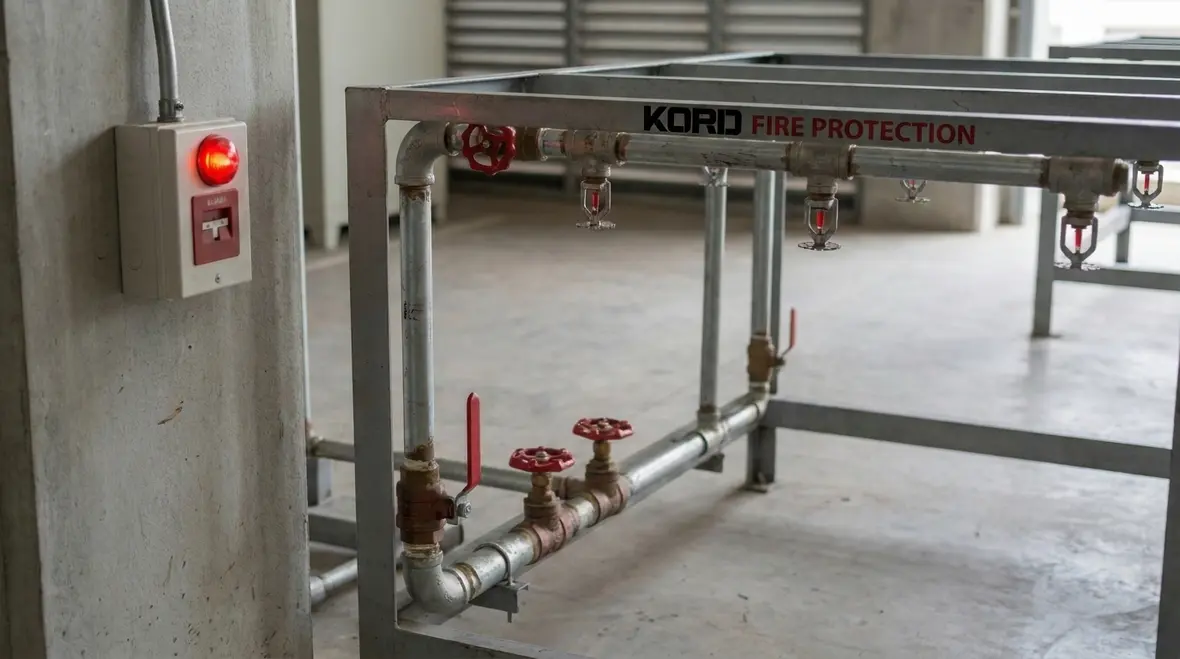 Water spray fire protection alarm warning device