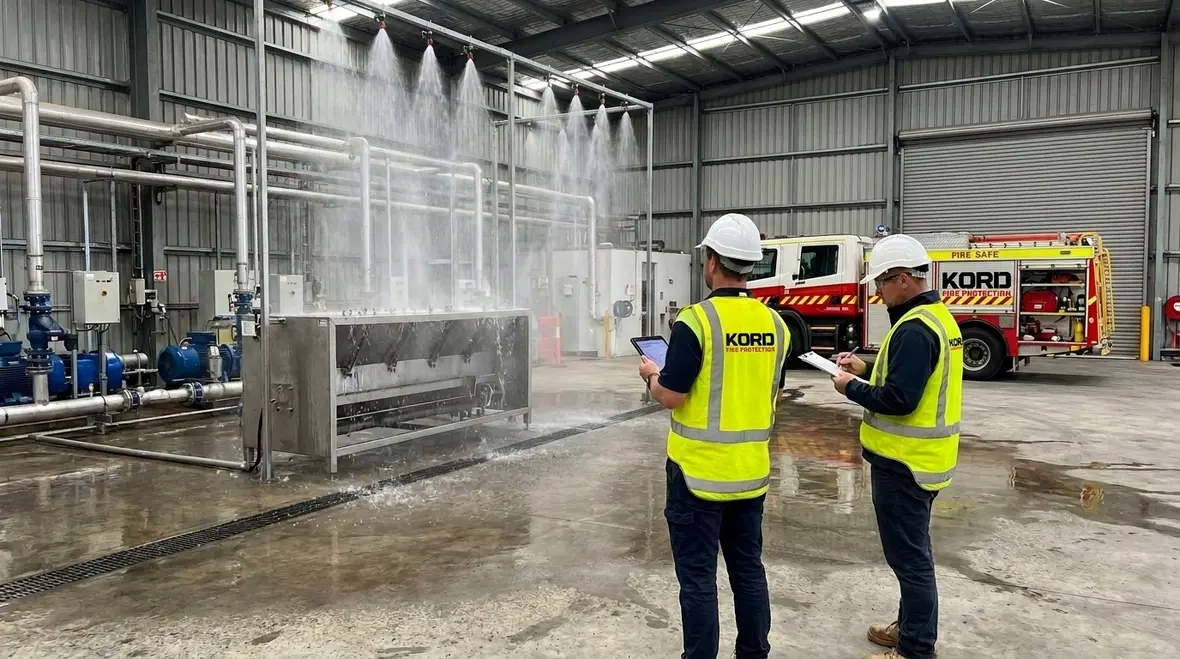 NFPA 15 certification for water spray system acceptance