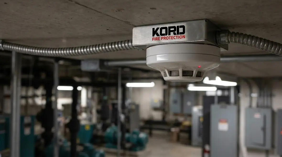 Water spray system detection layout in an industrial protection zone