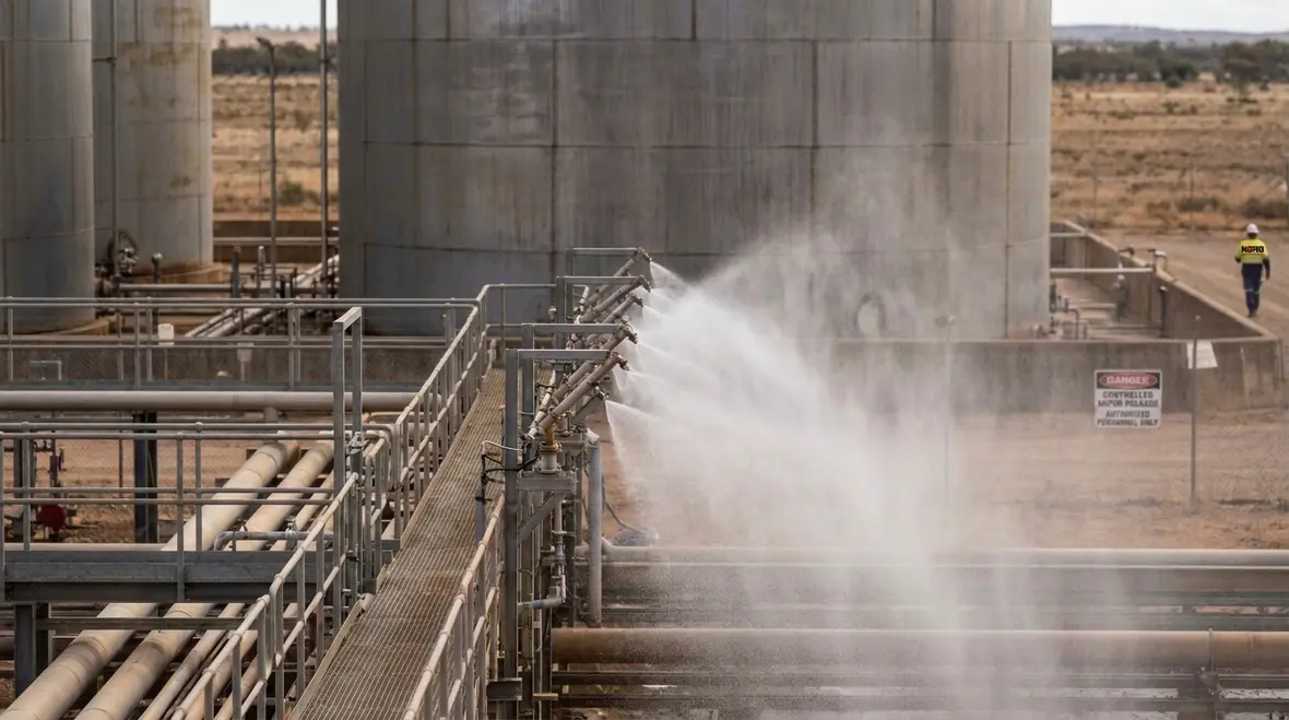 NFPA 15 water spray system covering a vapor risk zone in Australia