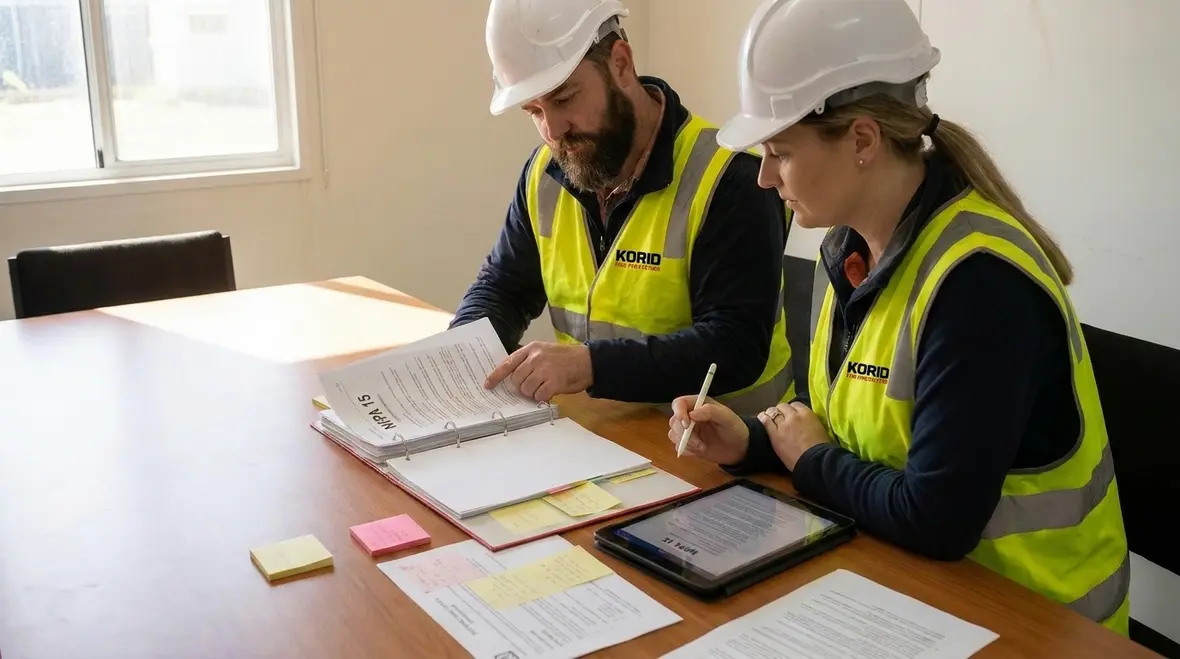 NFPA 15 mandatory section extract references document review for fire protection compliance