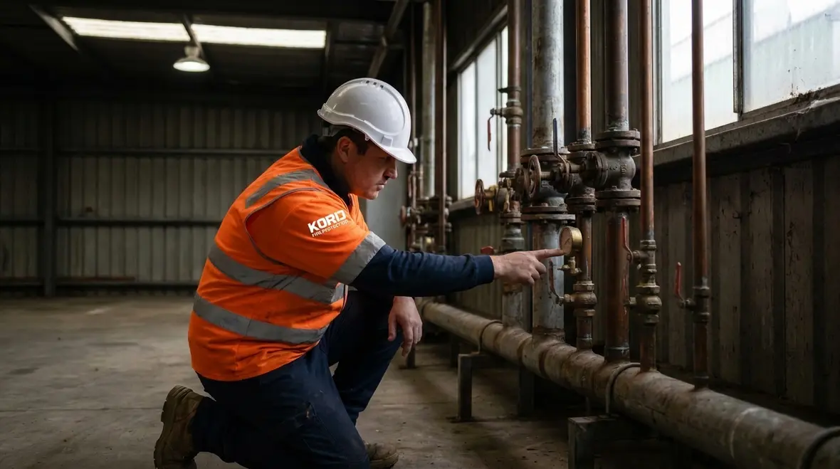 Operating test of a water spray fire protection system in an Australian facility