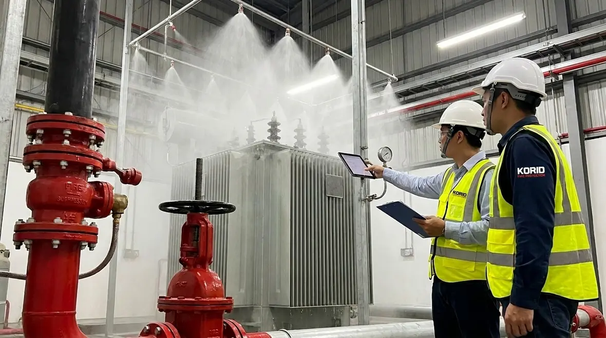 NFPA 15 Section 10.4 water spray operating tests in Australia