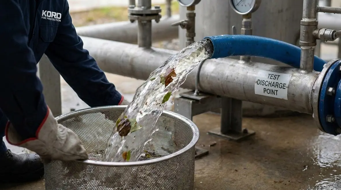 Water spray system pipe flushing procedure before acceptance testing