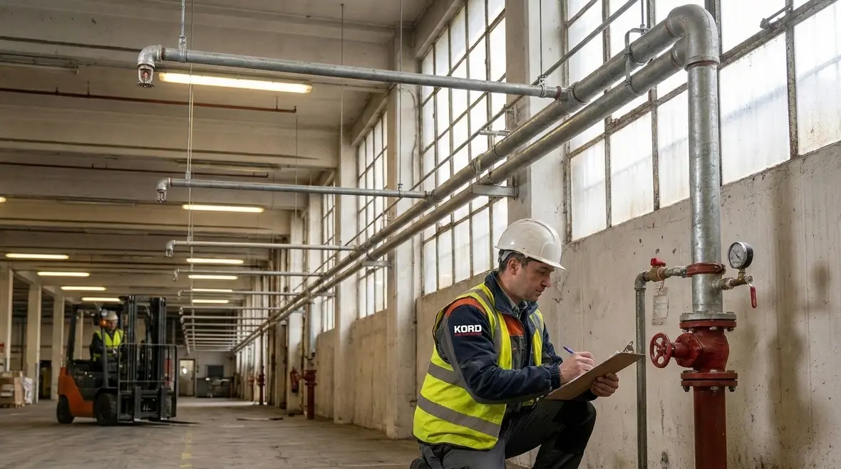 Industrial commercial water spray system installation and pipe support