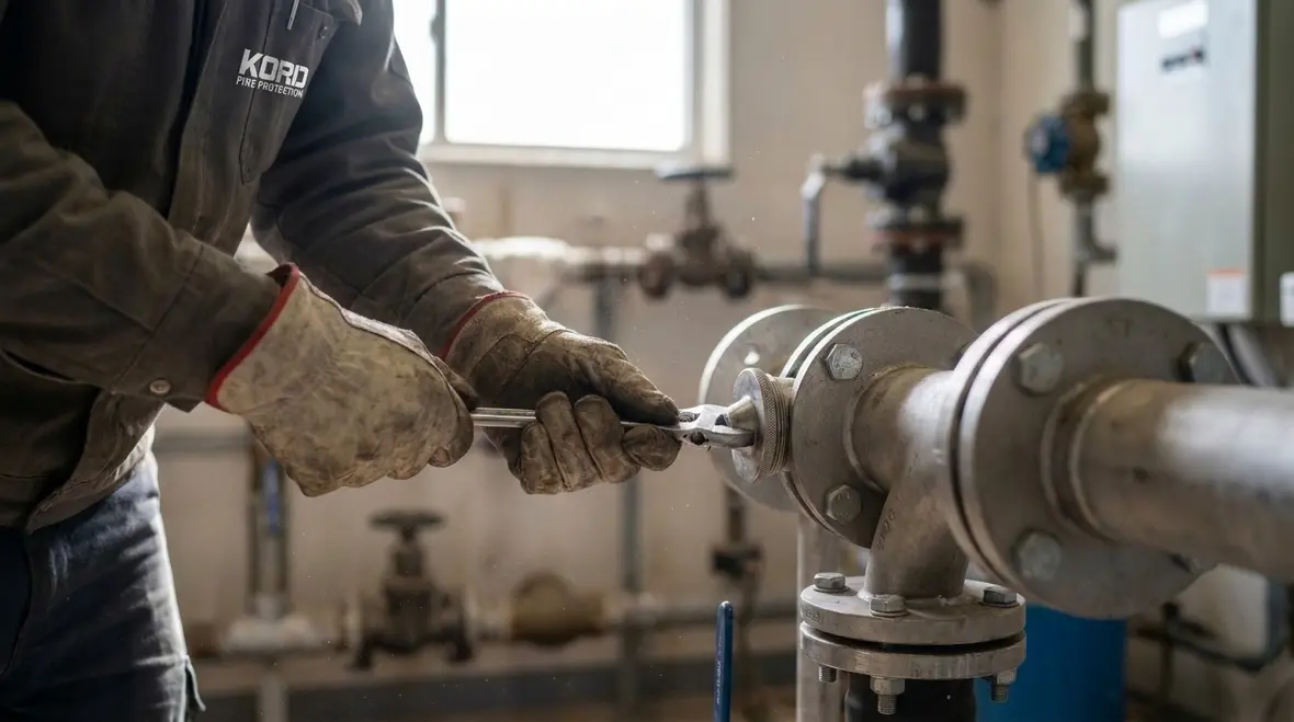Water spray fire protection piping and nozzle components requiring clean flow