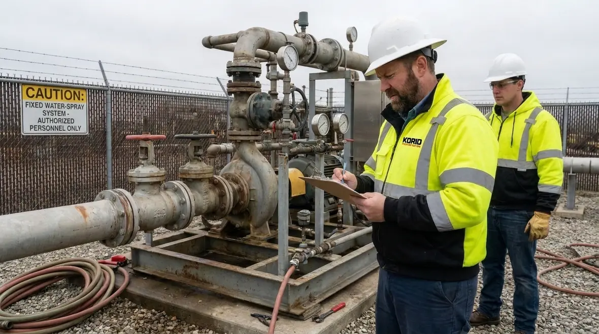 Water spray fixed system design and compliance inspection points