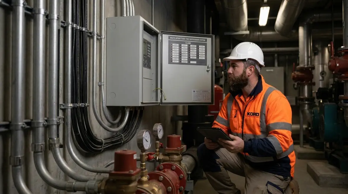 NFPA 15 water spray fixed system components layout