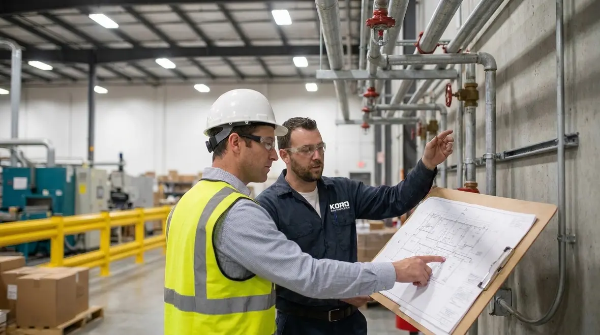 Water spray fire protection layout over industrial equipment