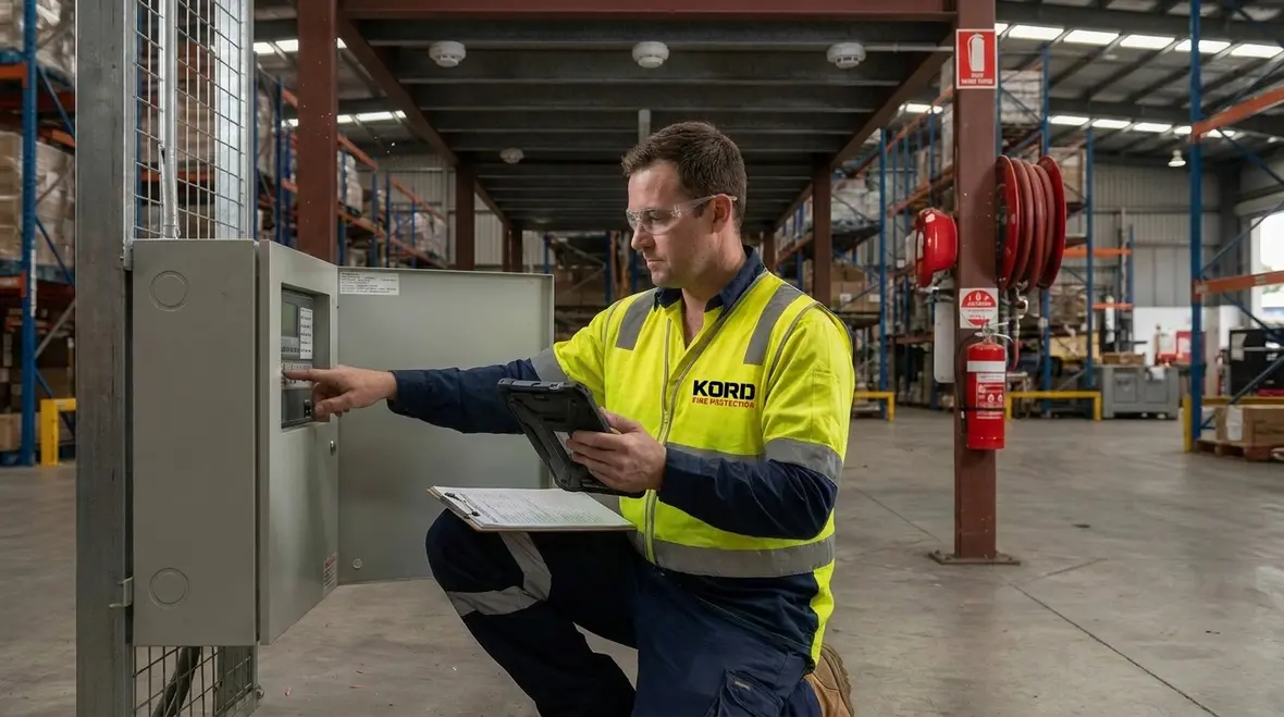 Alarm panel verification during NFPA 16 foam water system testing