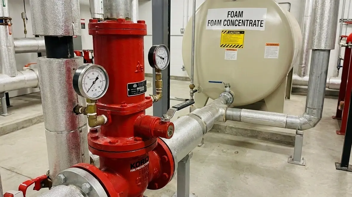 NFPA 16 approved devices and materials for foam water sprinkler systems