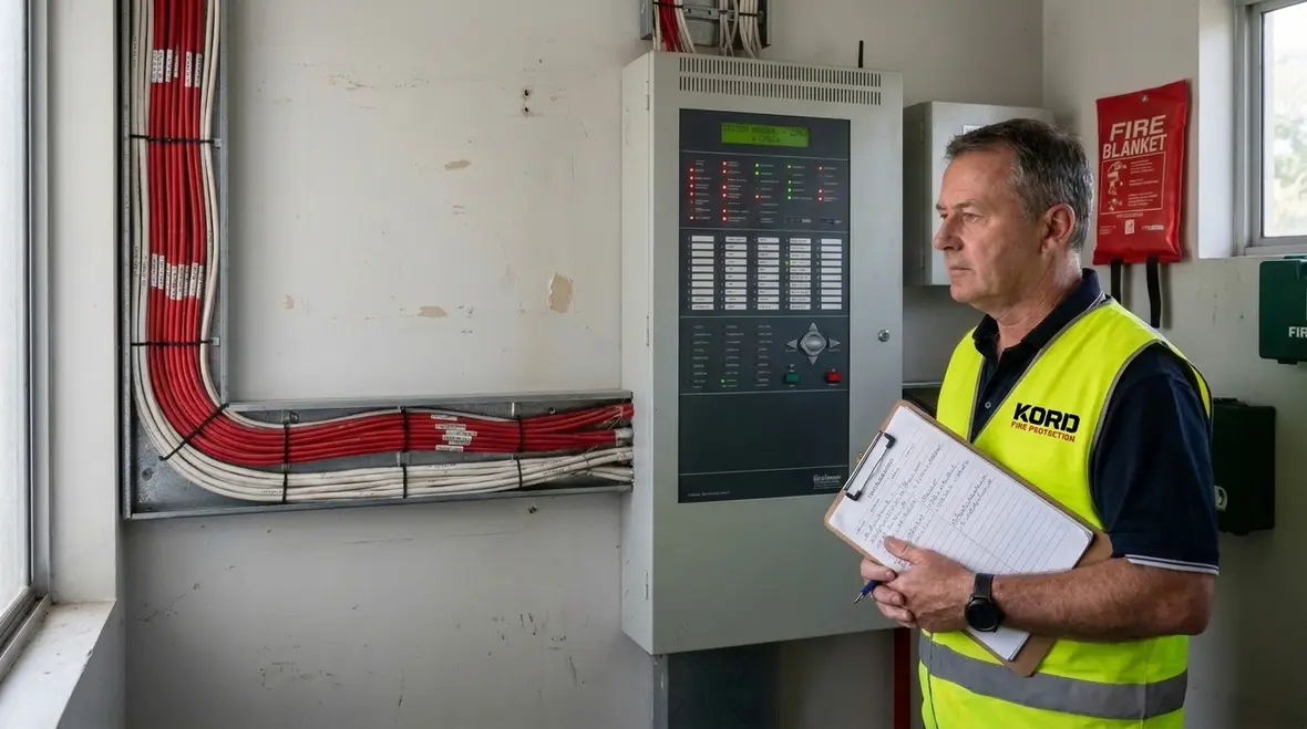 Foam water fire suppression detection devices in an industrial facility