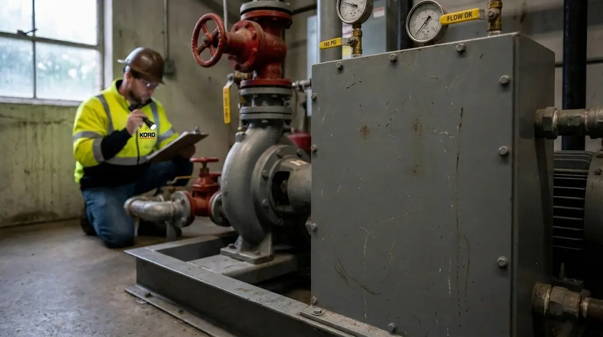 Foam concentrate pump setup for NFPA 16 foam-water sprinkler system