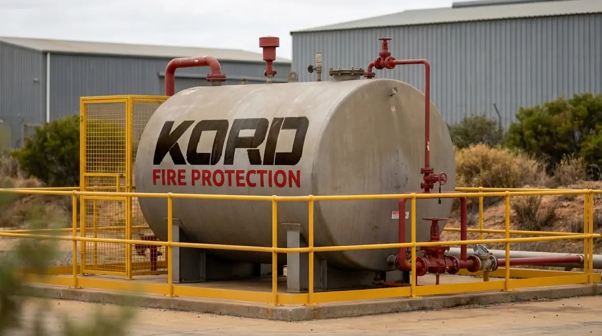 Foam storage tank installed for NFPA 16 foam water system