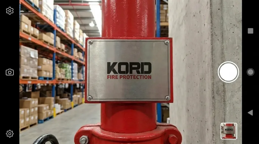 NFPA 16 hydraulic sign, foam-water system identification sign, fire suppression design placard