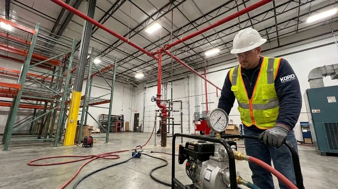 NFPA 16 hydrostatic testing for foam water sprinkler systems