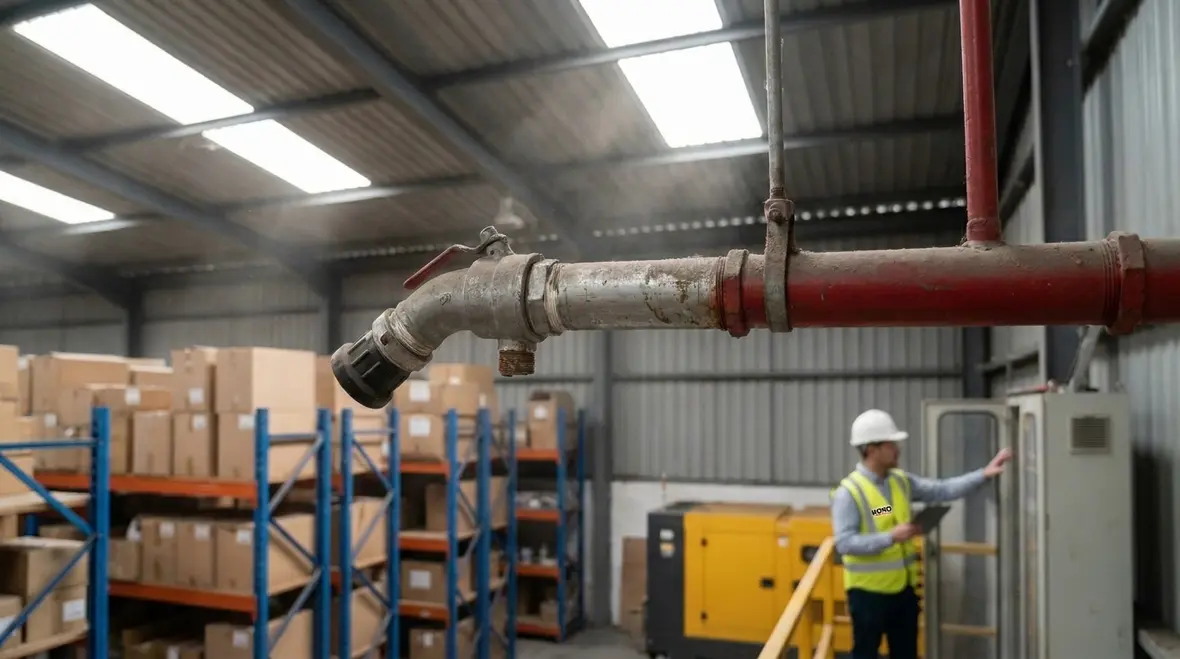 Foam water system maintenance and testing at commercial facility