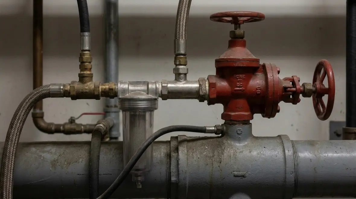 Industrial foam water system piping and proportioning layout