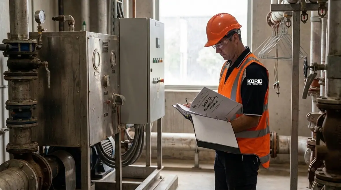 Foam water sprinkler retroactivity review for an industrial facility