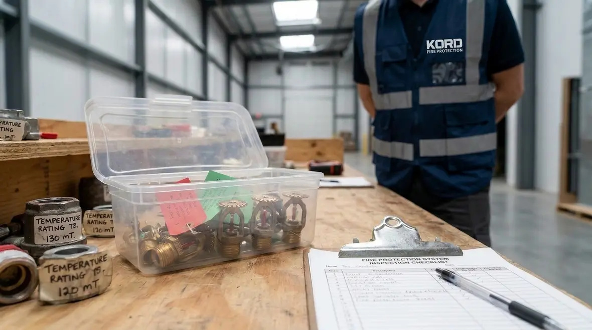 Organized spare sprinkler stock for foam water fire protection systems
