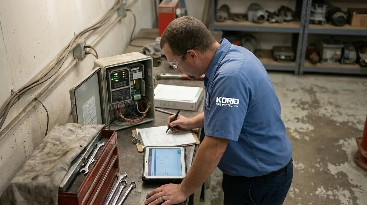 Ongoing fire pump maintenance records and inspection checks