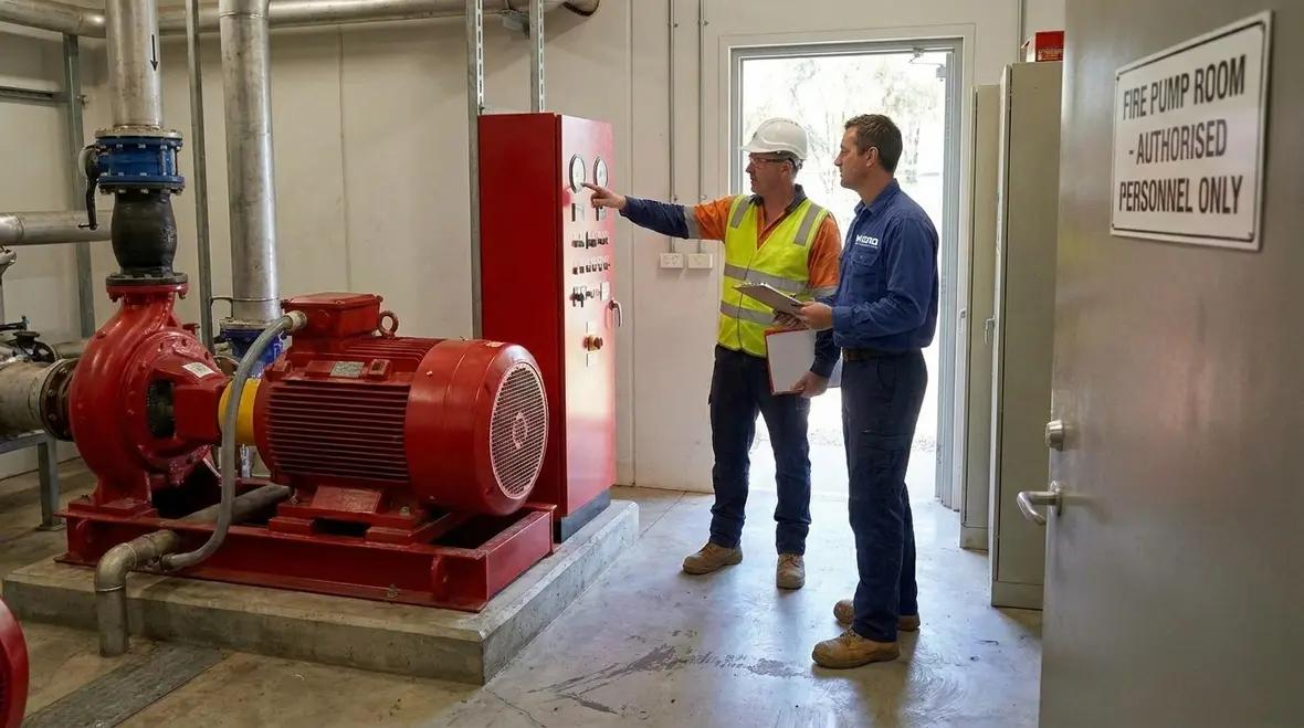 Fire pump testing setup supporting reliable water delivery verification
