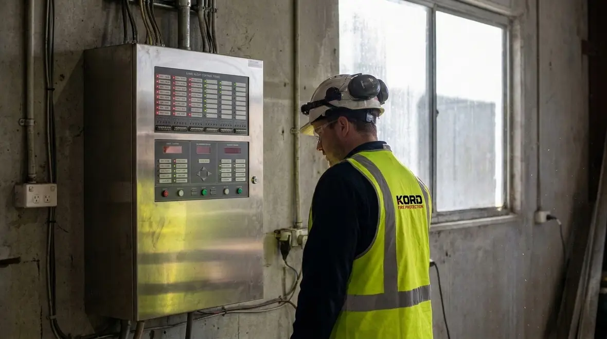 Clean agent fire suppression control panel integration setup