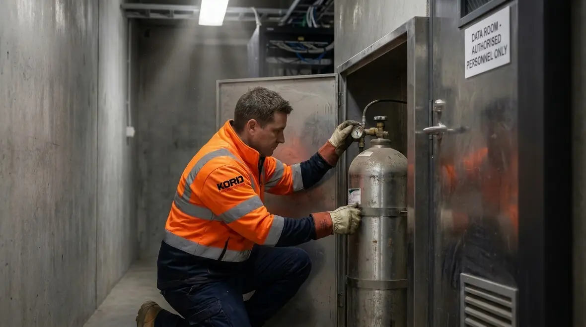 Critical equipment protected by a clean agent fire suppression system