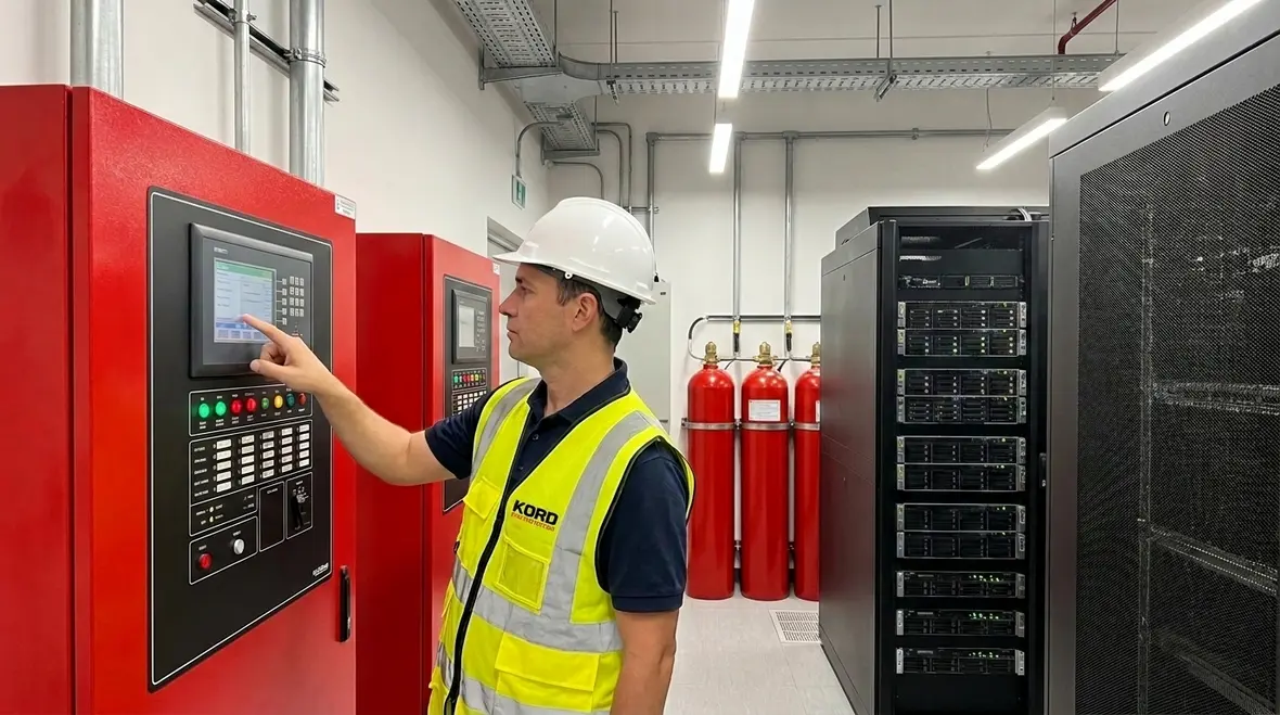 NFPA 2001 interlocks for clean agent fire suppression safety