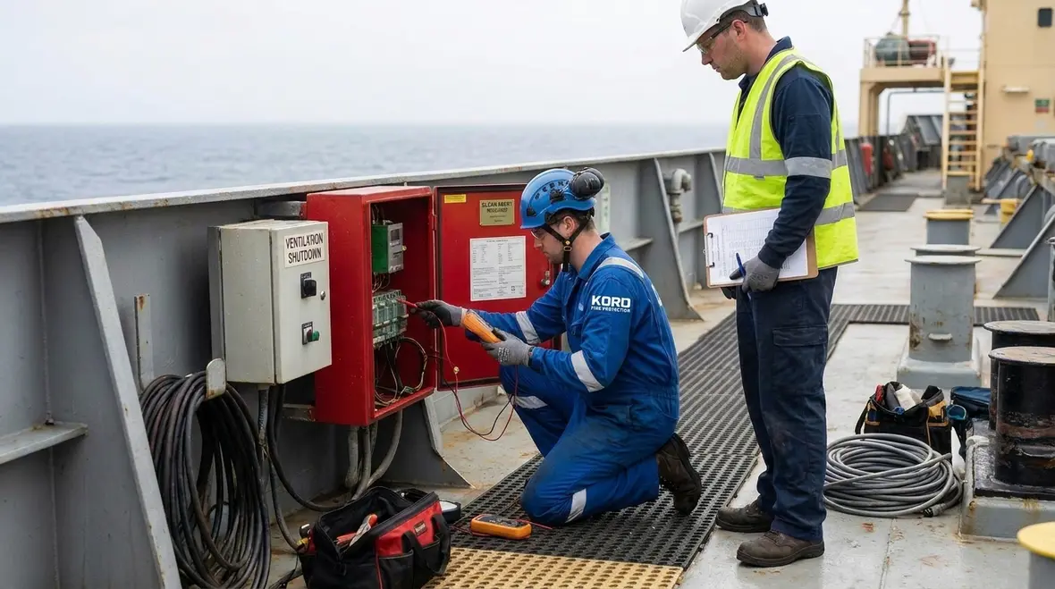 Room integrity and enclosure preparation for marine clean agent suppression systems